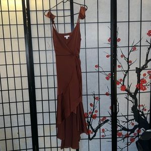 New York & Company Wrap Dress (Brown, S)